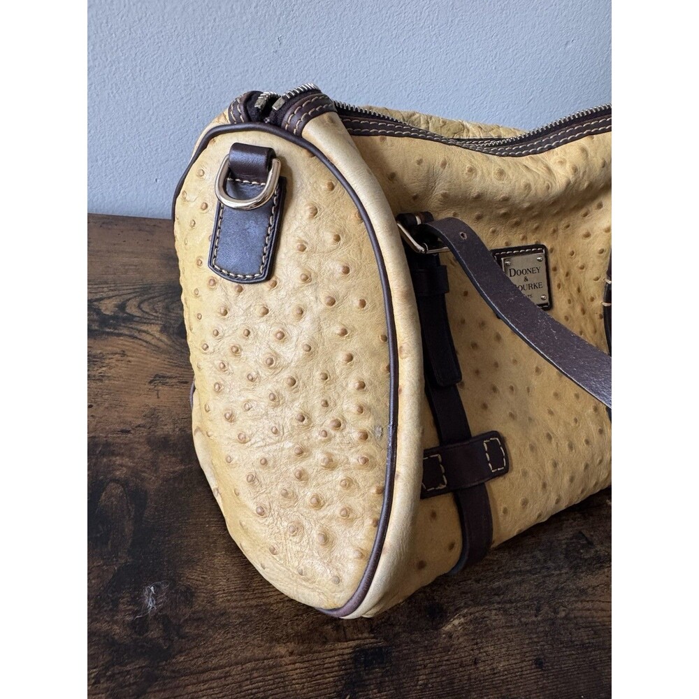 Dooney & Bourke 1975 Ostrich Leather -Yellow Handbag/Purse - Picture 6 of 9
